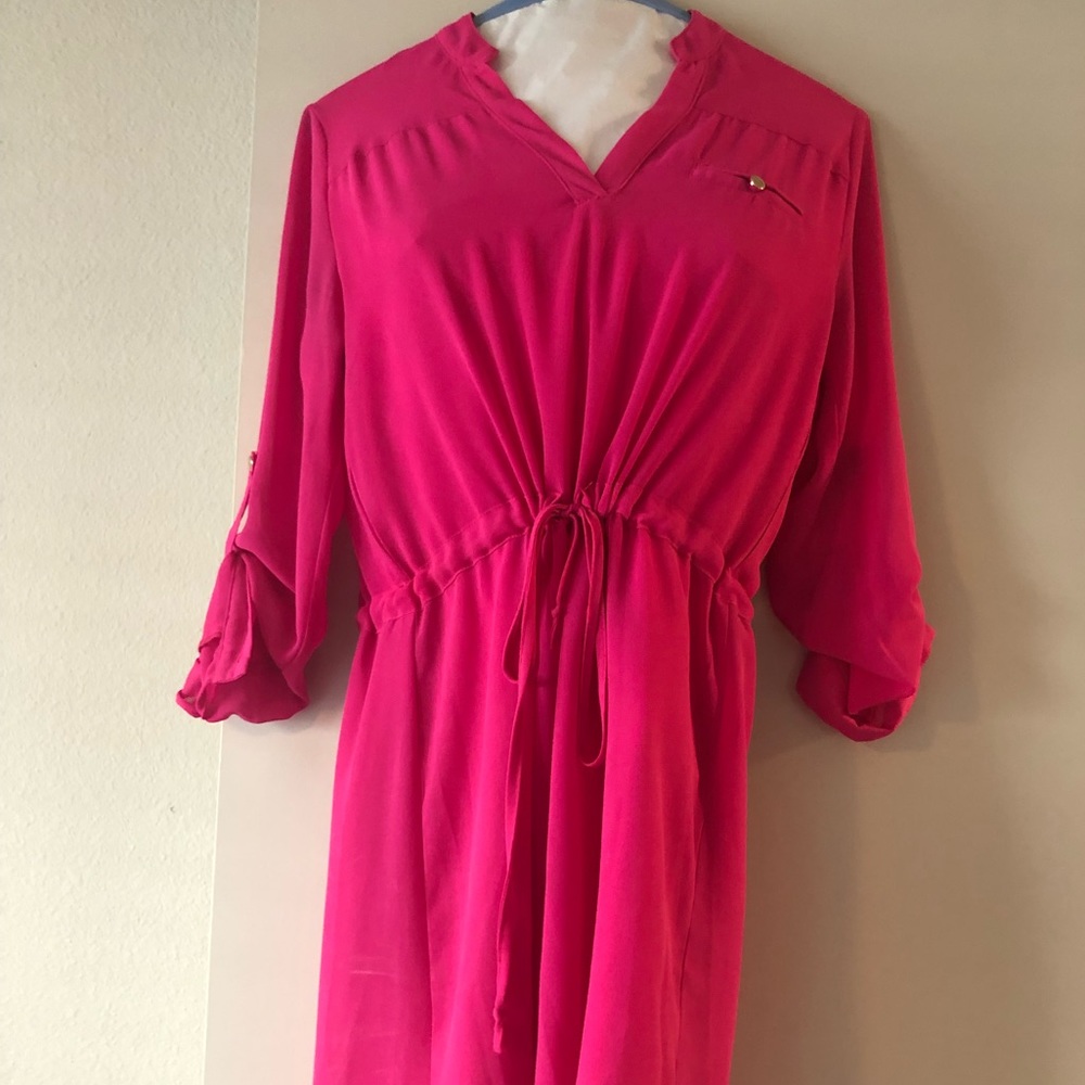 Hot pink karlie shirt dress